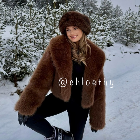 Zara FAUX FUR SHORT COAT - Picture 16 of 16